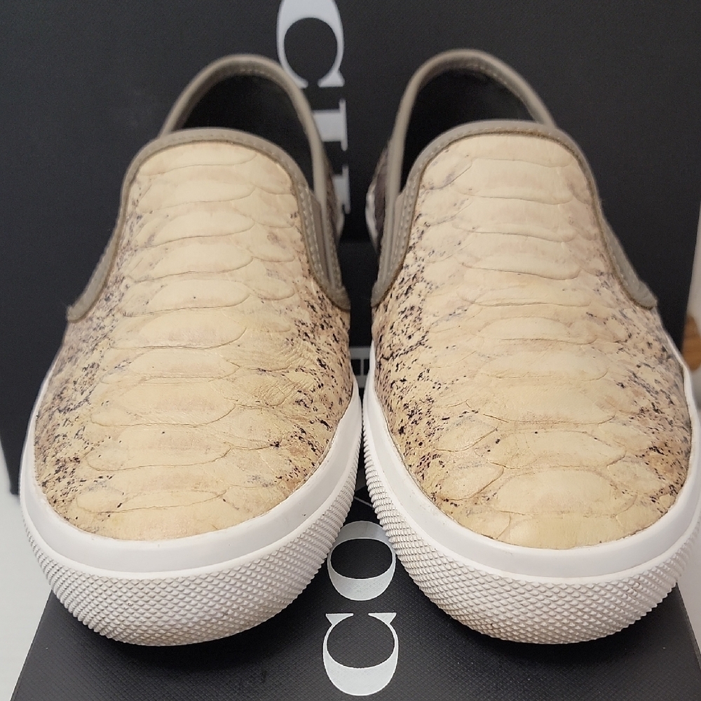 Coach Chrissy Snake Tan and Brown Slip-On Sneakers Q8093 8.5B - Picture 2 of 8